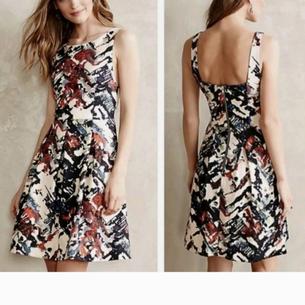 Maeve Anthropologie Capelle Sleeveless Fit & Flare Dress